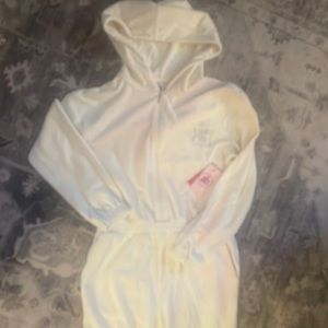 - Size Small JUICY by Juicy Couture - Velour Jumpsuit - pebble/ cream / pink